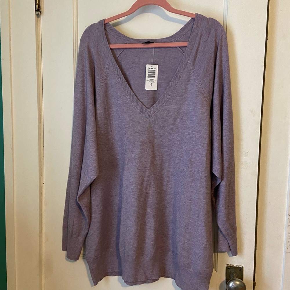 Purple V-Neck Sweater